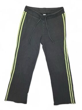 Vital Dark Gray Track Pants Green Stripe